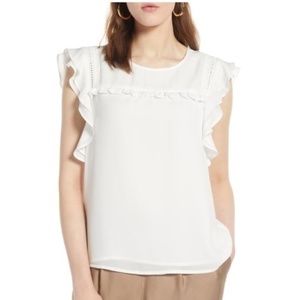 Halogen Halogen Flutter Sleeve Crepe Top